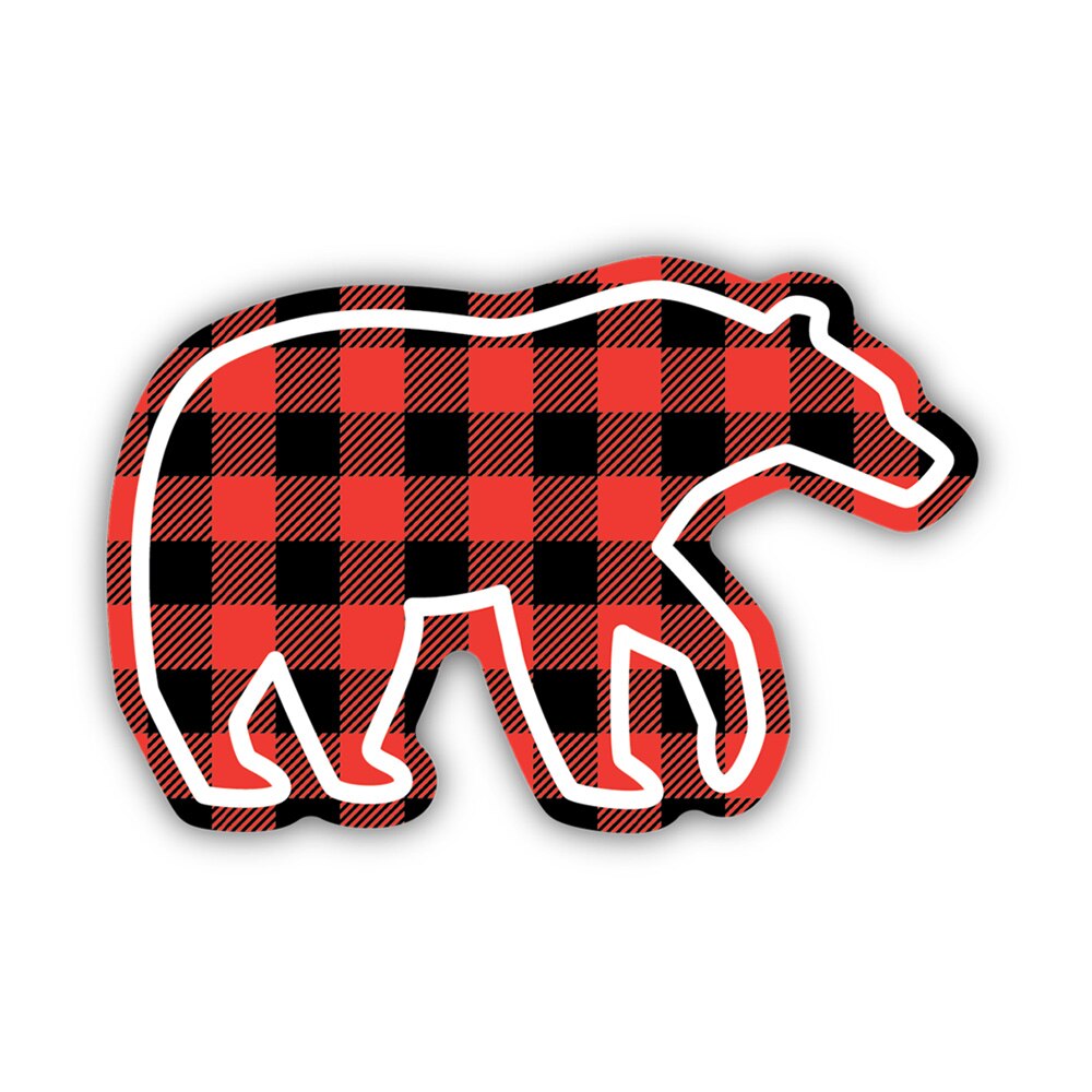 Stickers Northwest, 3", Sticker, Buffalo Print Bear